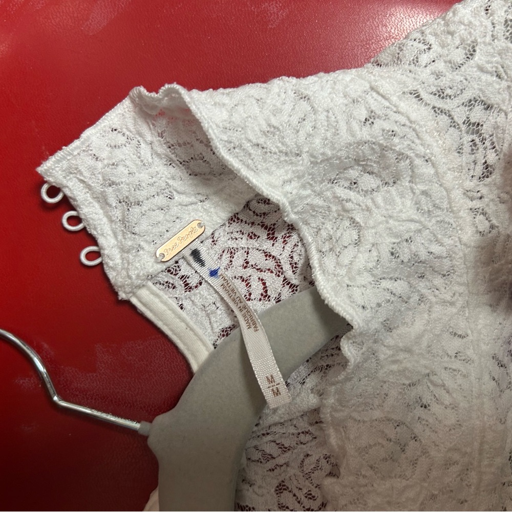 Free People White Lace Long Sleeve Top - Picture 2 of 7